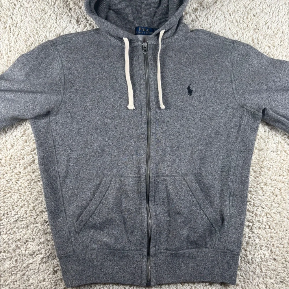 Polo Ralph Lauren Mens Hoodie S Gray Full Zip Pony Logo Preppy Old Money